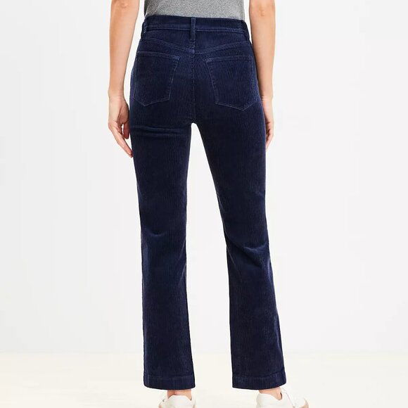 LOFT Modern Straight Dark Blue Corduroy Pants Size 26/2 - Picture 2 of 10